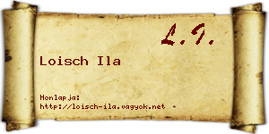 Loisch Ila névjegykártya